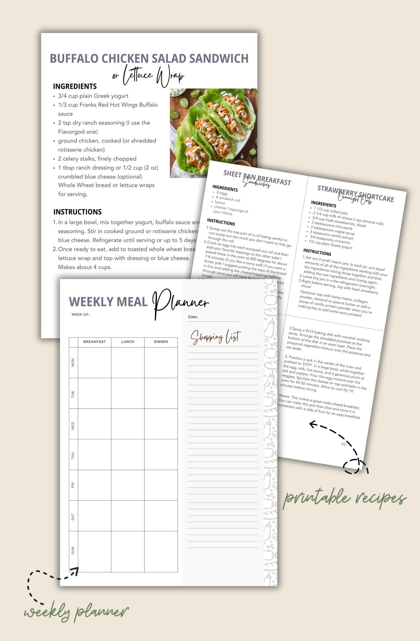 Easy Meals and Weekly Meal Planner preview page